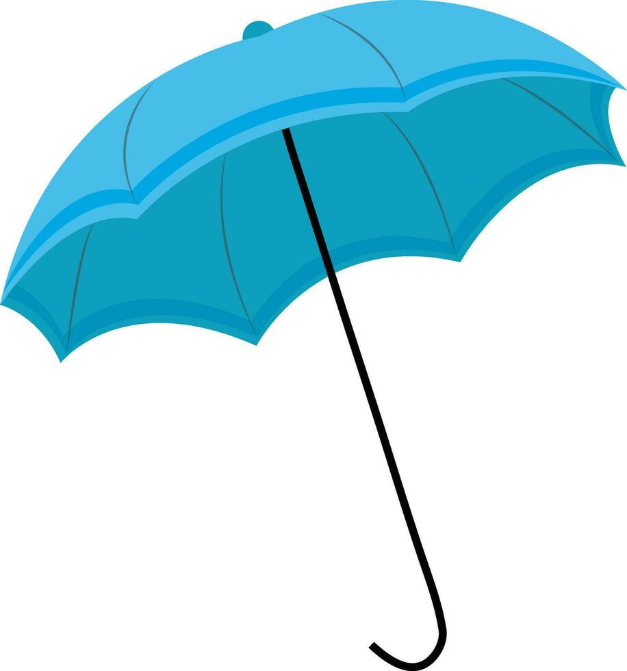 Blue color open umbrella icon. vector