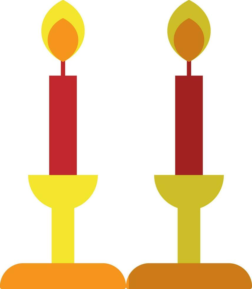 rojo y amarillo velas pararse. vector