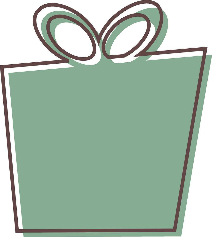 plano ilustración de verde regalo caja. vector