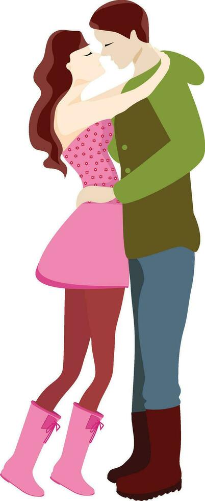 Catoon character of cute young couple. vector