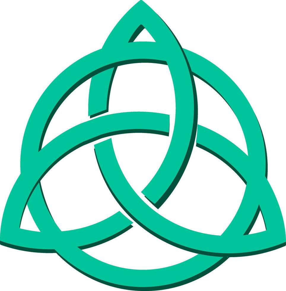 Circle With Triangle Celtic Flat Icon In Teal Color. vector