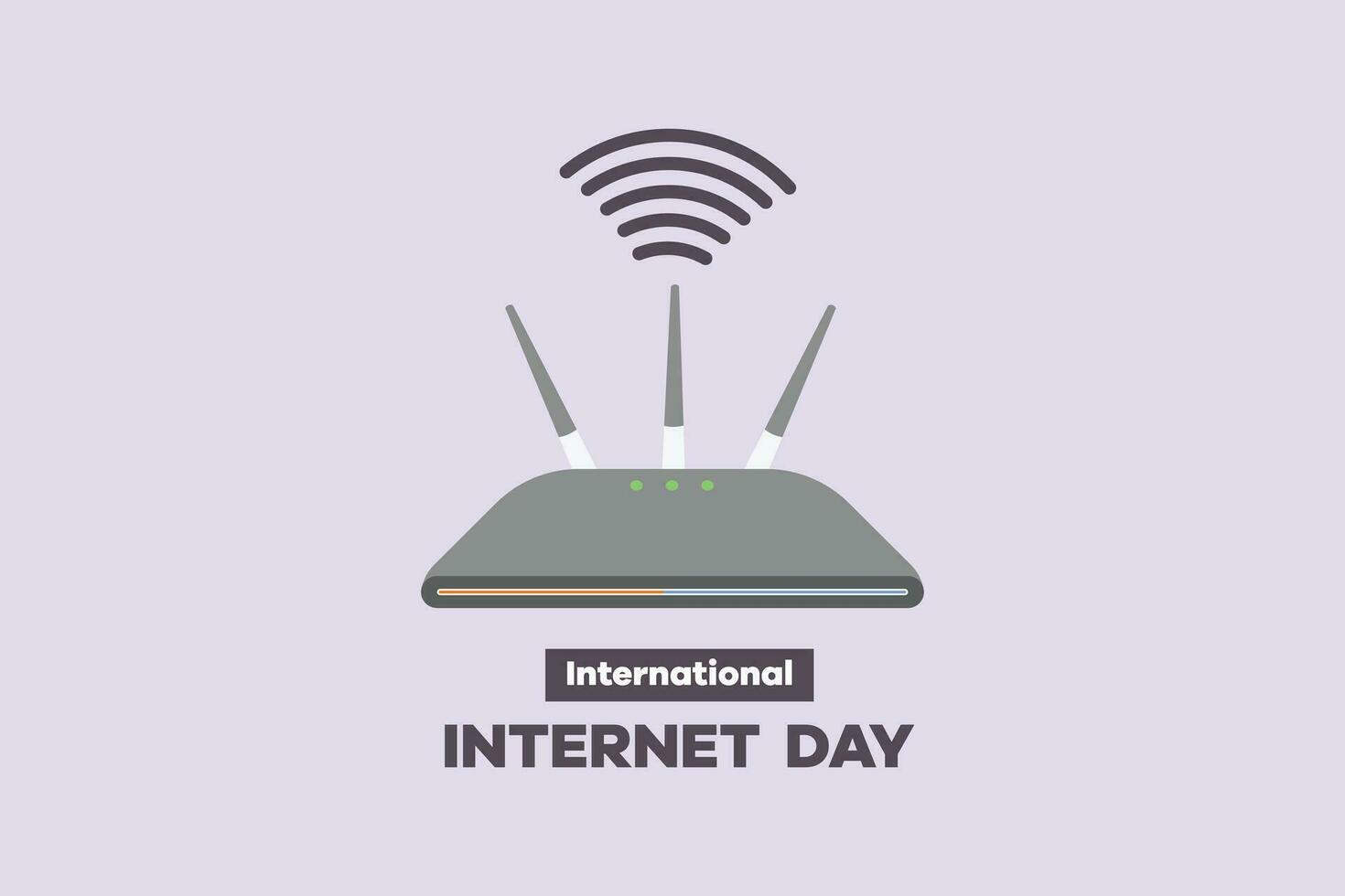 International internet day. Template design with hand drawing style. Colored flat vector illustration isolated.