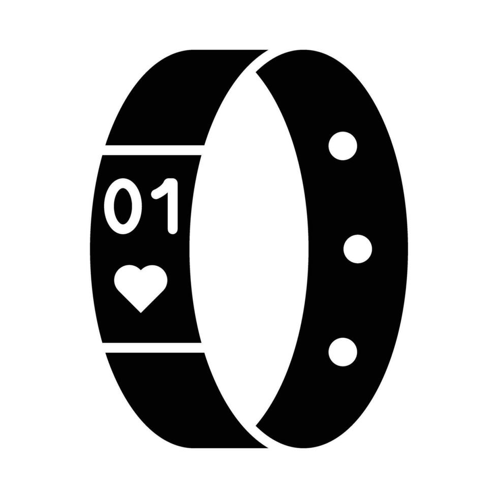 Fitness Bracelet Vector Glyph Icon For Personal And Commercial Use.