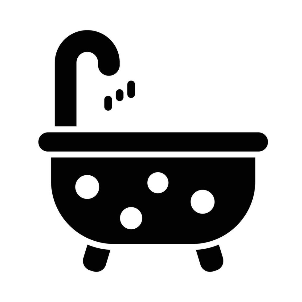 Bathtub Vector Glyph Icon For Personal And Commercial Use.