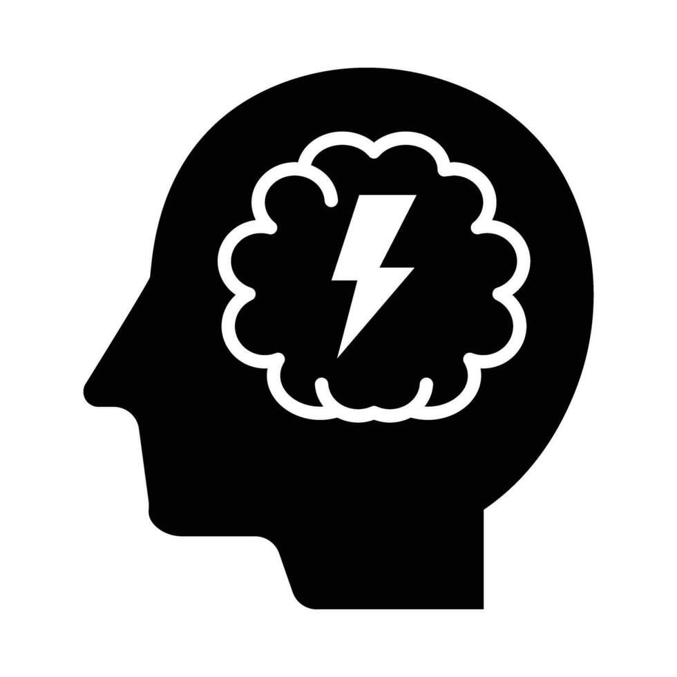 Mind Power Vector Glyph Icon For Personal And Commercial Use.
