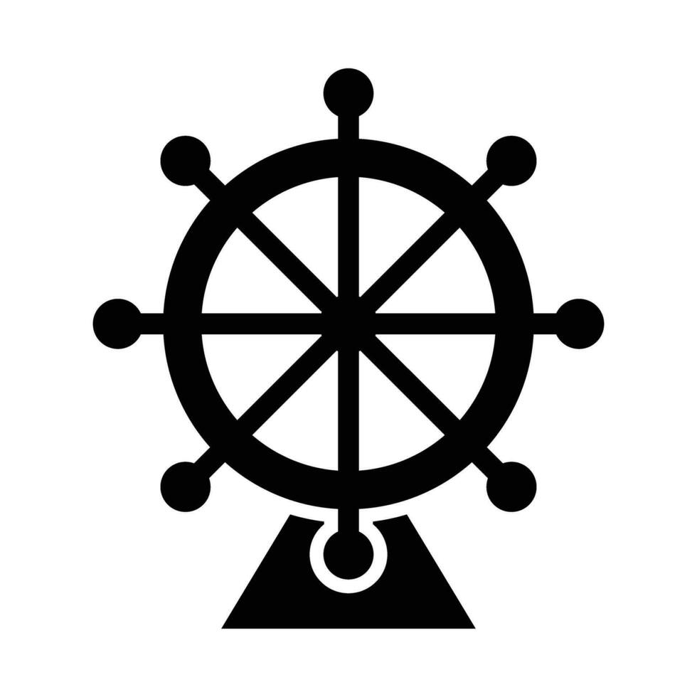 Ferris Wheel Vector Glyph Icon For Personal And Commercial Use.