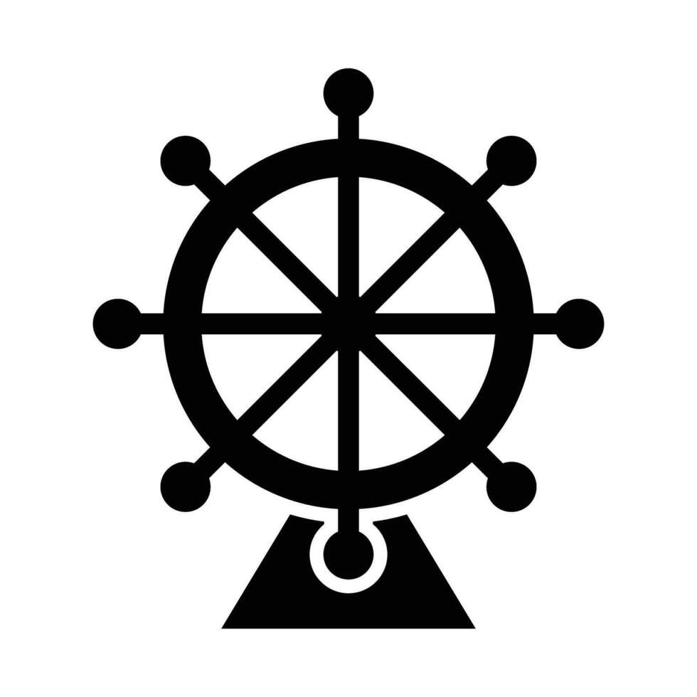 Ferris Wheel Vector Glyph Icon For Personal And Commercial Use.