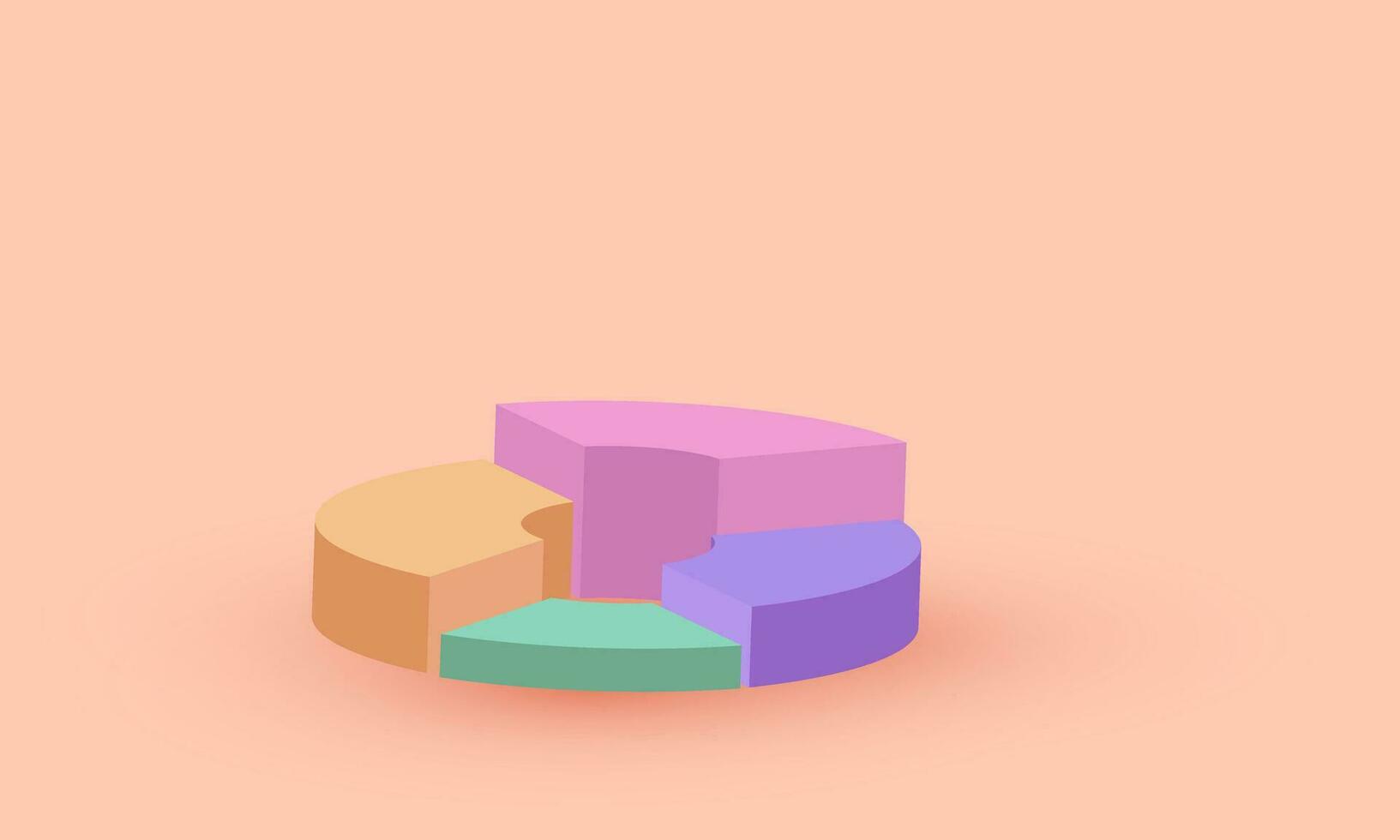 illustration isometric donut business chart cartoon vector icon 3d  symbols isolated on background