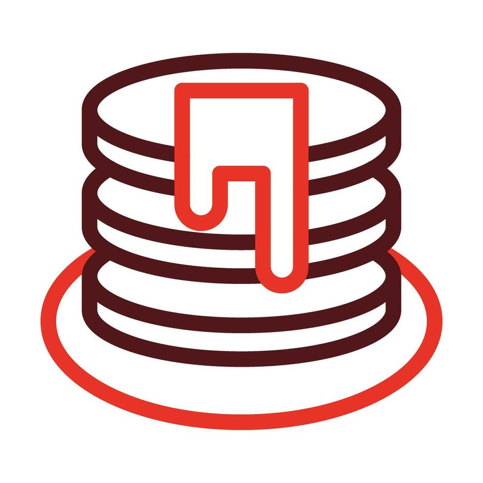 Pancakes Thick Line Two Color Icons For Personal And Commercial Use. vector
