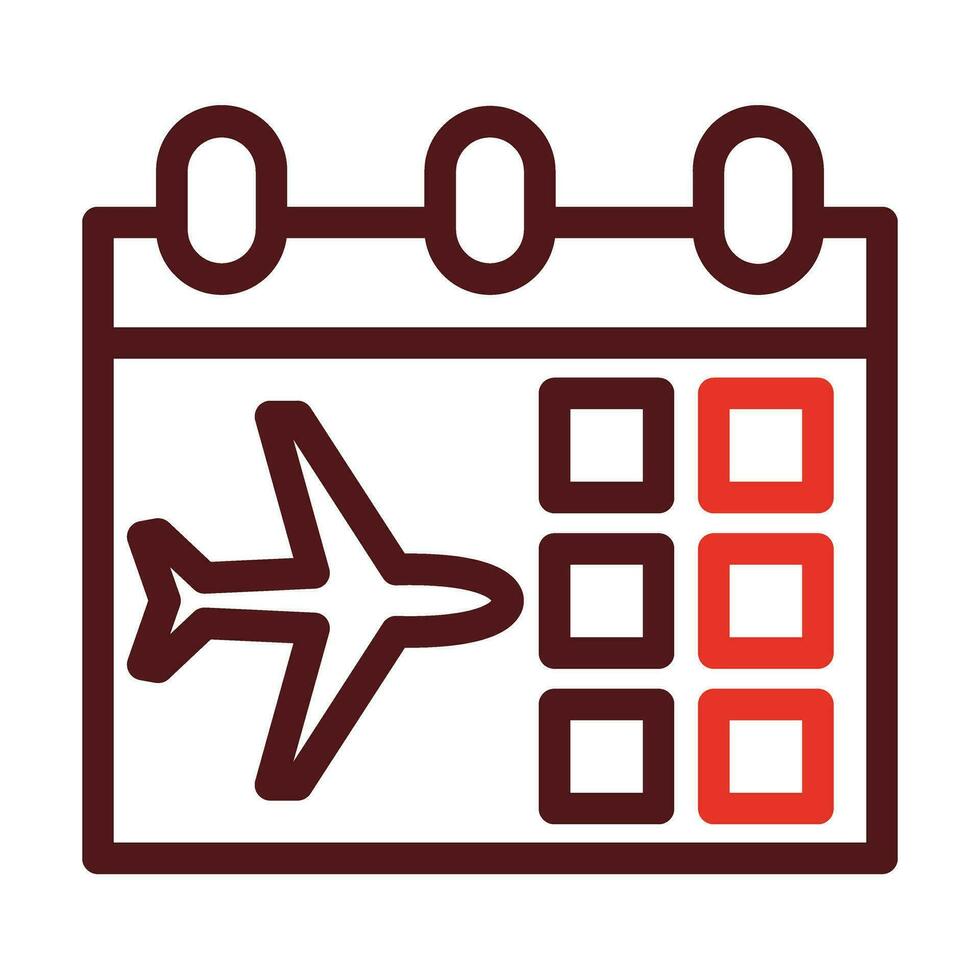 Flight Date Thick Line Two Color Icons For Personal And Commercial Use. vector