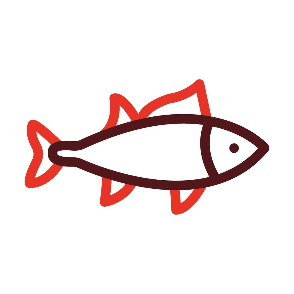 Tuna Thick Line Two Color Icons For Personal And Commercial Use. vector