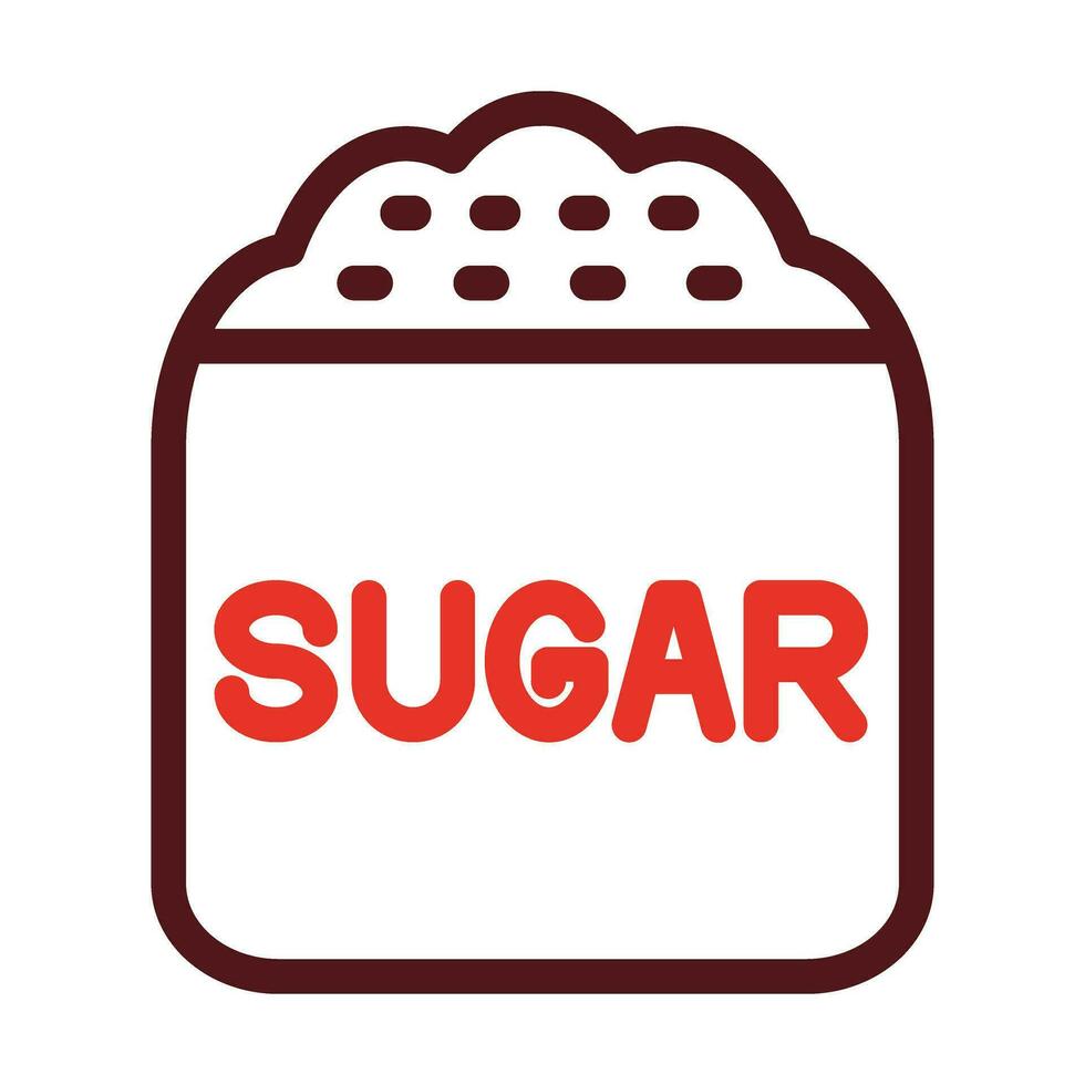 Sugar Bag Thick Line Two Color Icons For Personal And Commercial Use. vector