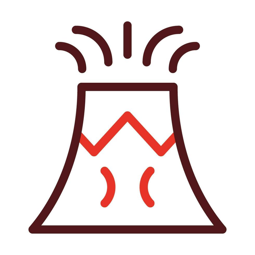 Volcano Thick Line Two Color Icons For Personal And Commercial Use. vector
