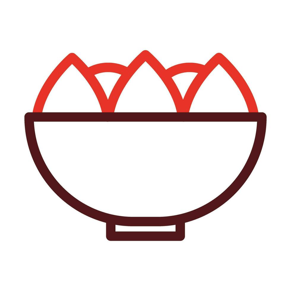 Salad Bowl Thick Line Two Color Icons For Personal And Commercial Use. vector