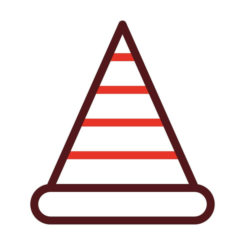 Traffic Cone Thick Line Two Color Icons For Personal And Commercial Use. vector
