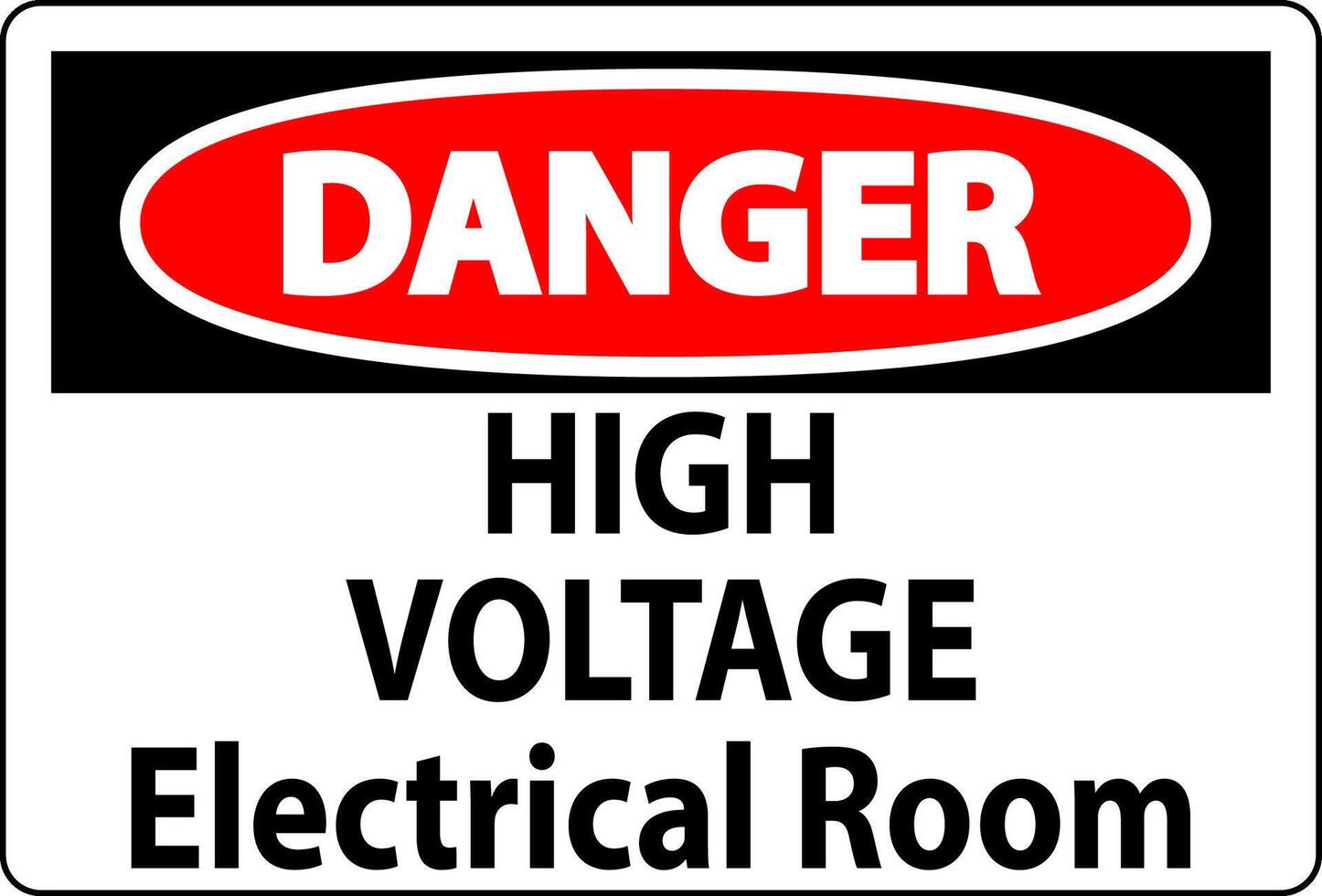 Danger Sign High Voltage - Electrical Room vector