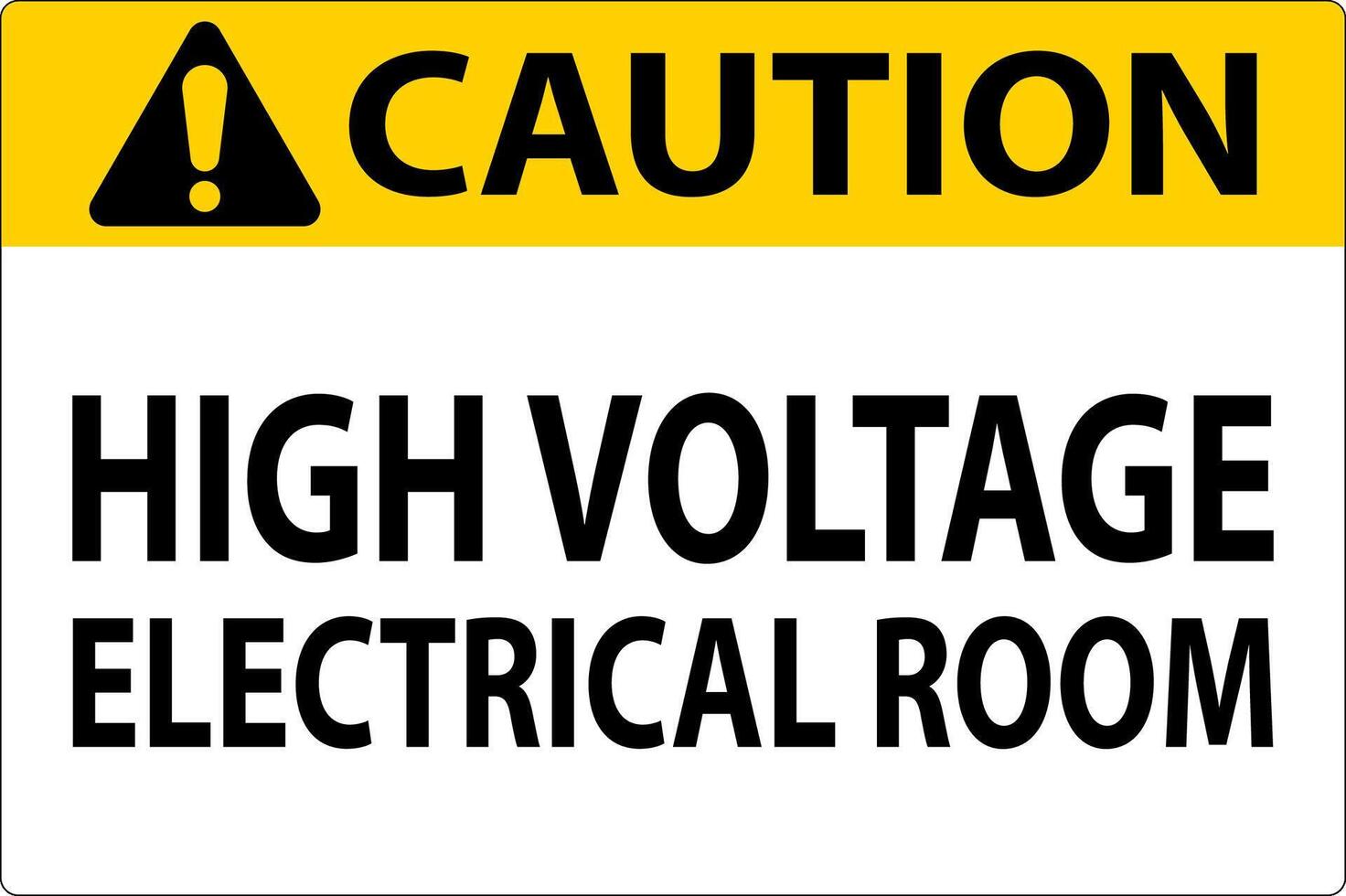 Caution Sign High Voltage - Electrical Room vector
