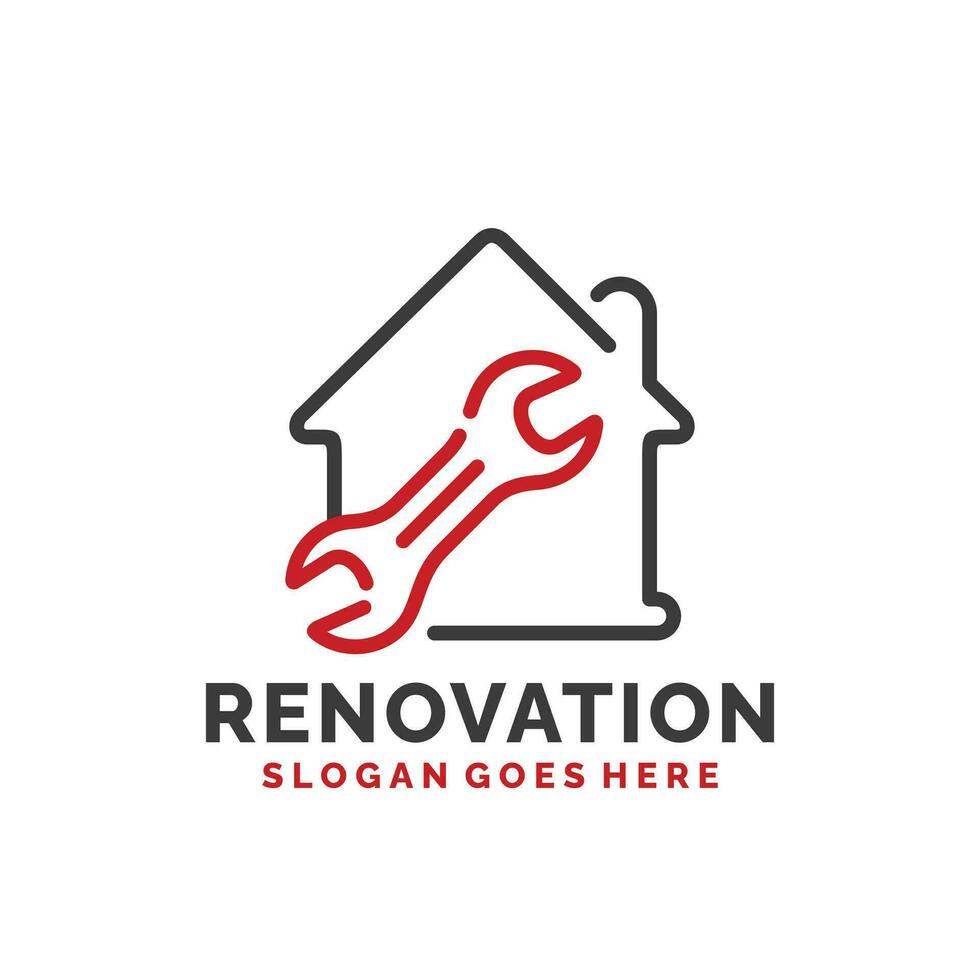 Home renovation logo design vector illustration