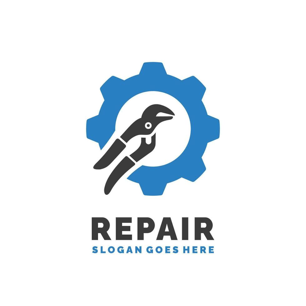 Repair logo design vector illustration. Maintenance logo
