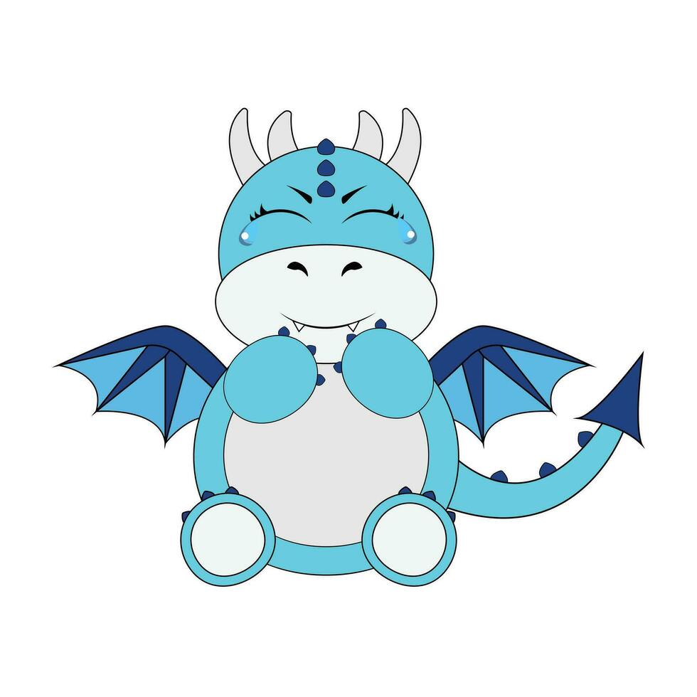 Blue baby Dragon vector illustration, A Blue baby Dragon Vector illustration is a digital artwork depicting a small, young dragon with a blue color scheme