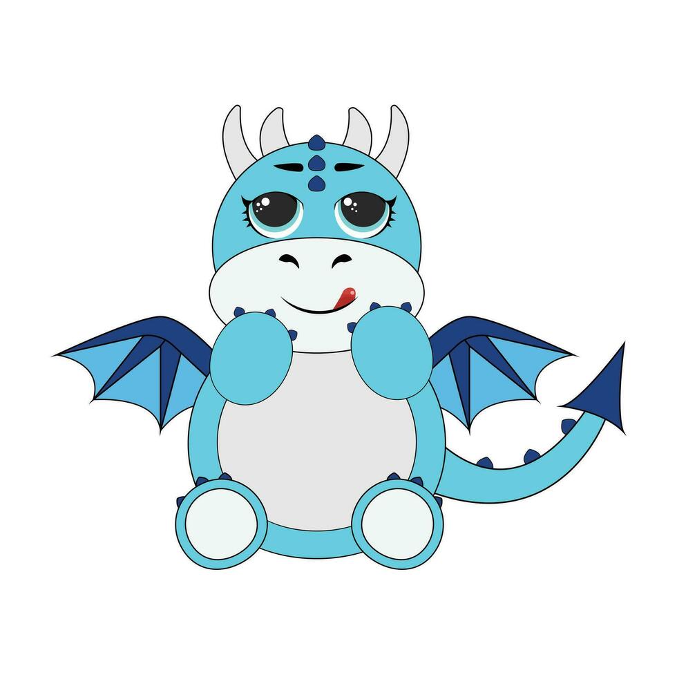 Blue baby Dragon vector illustration, A Blue baby Dragon Vector illustration is a digital artwork depicting a small, young dragon with a blue color scheme