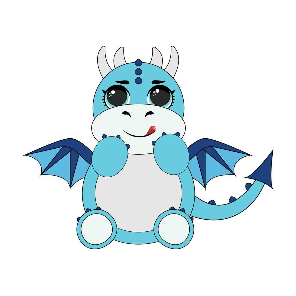 Blue baby Dragon vector illustration, A Blue baby Dragon Vector illustration is a digital artwork depicting a small, young dragon with a blue color scheme
