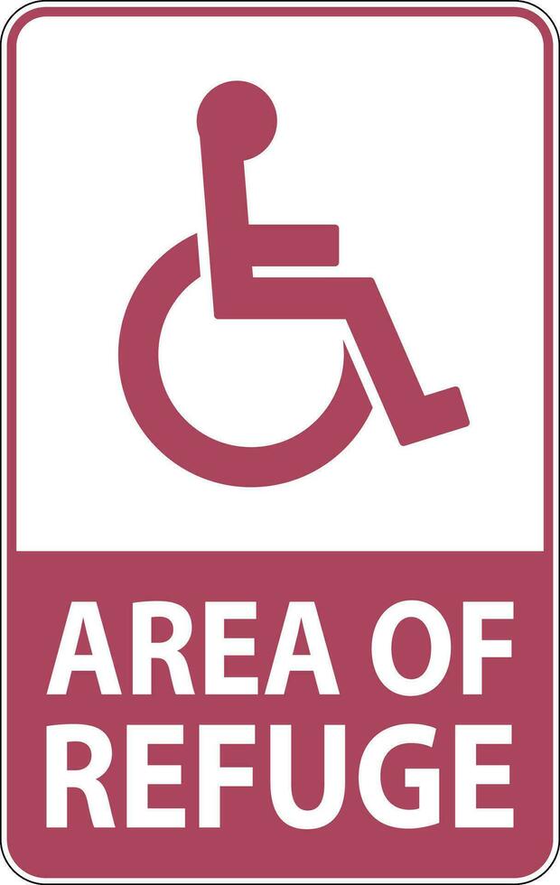 Floor Sign Area of Refuge, with Handicap Symbol vector