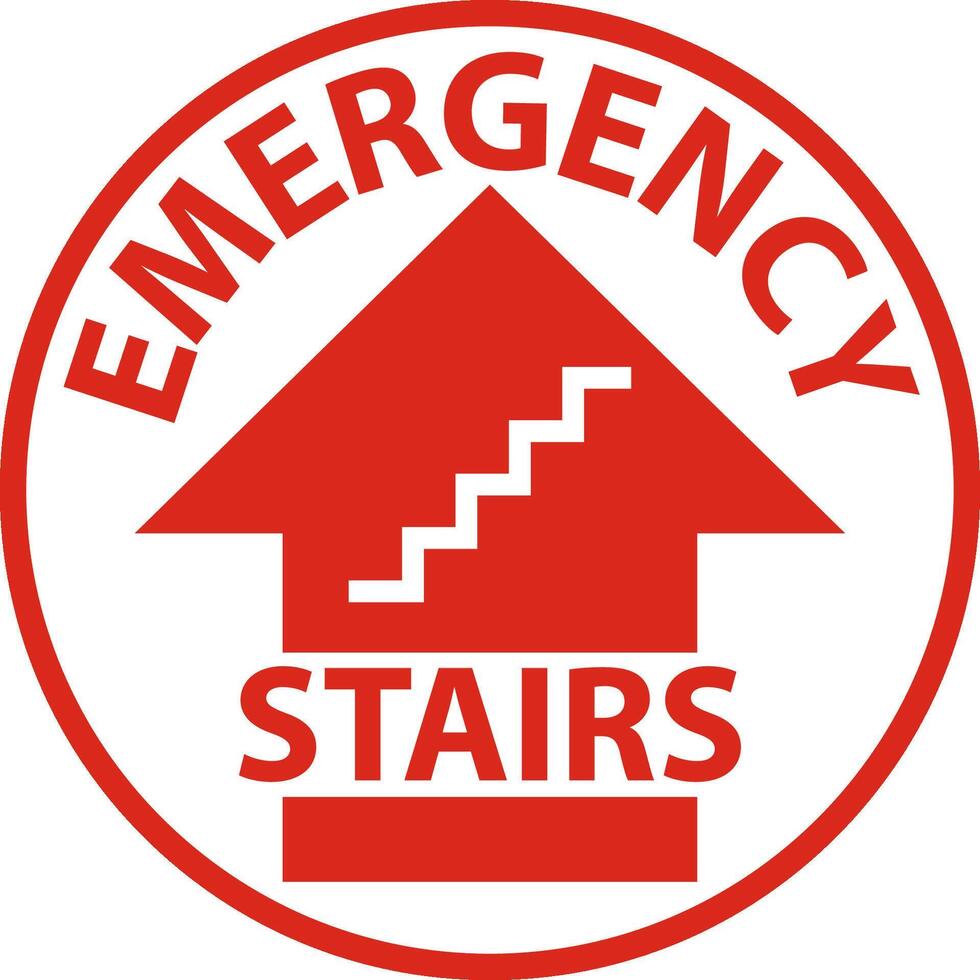 Floor Sign Emergency Stairs vector