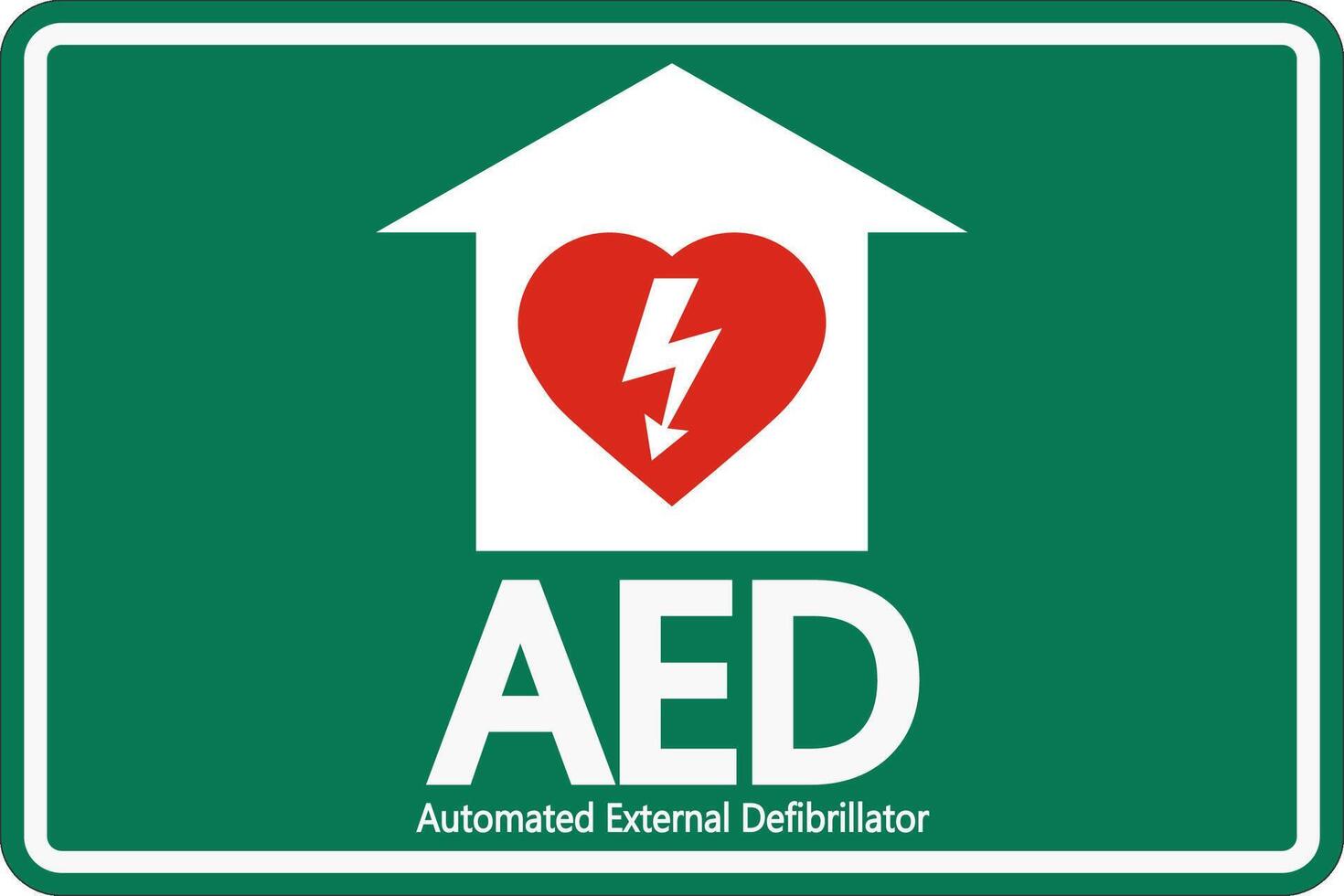 Face Adhesive AED Sign Symbol,label icon on white background vector