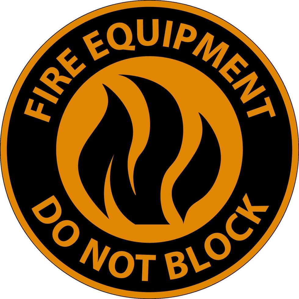 Floor Sign Fire Equipment - Do Not Block vector