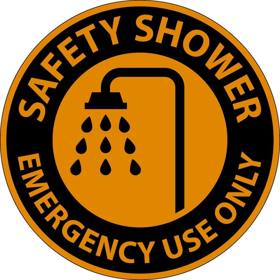 Safety Shower Sign, Safety Shower - Emergency Use Only vector