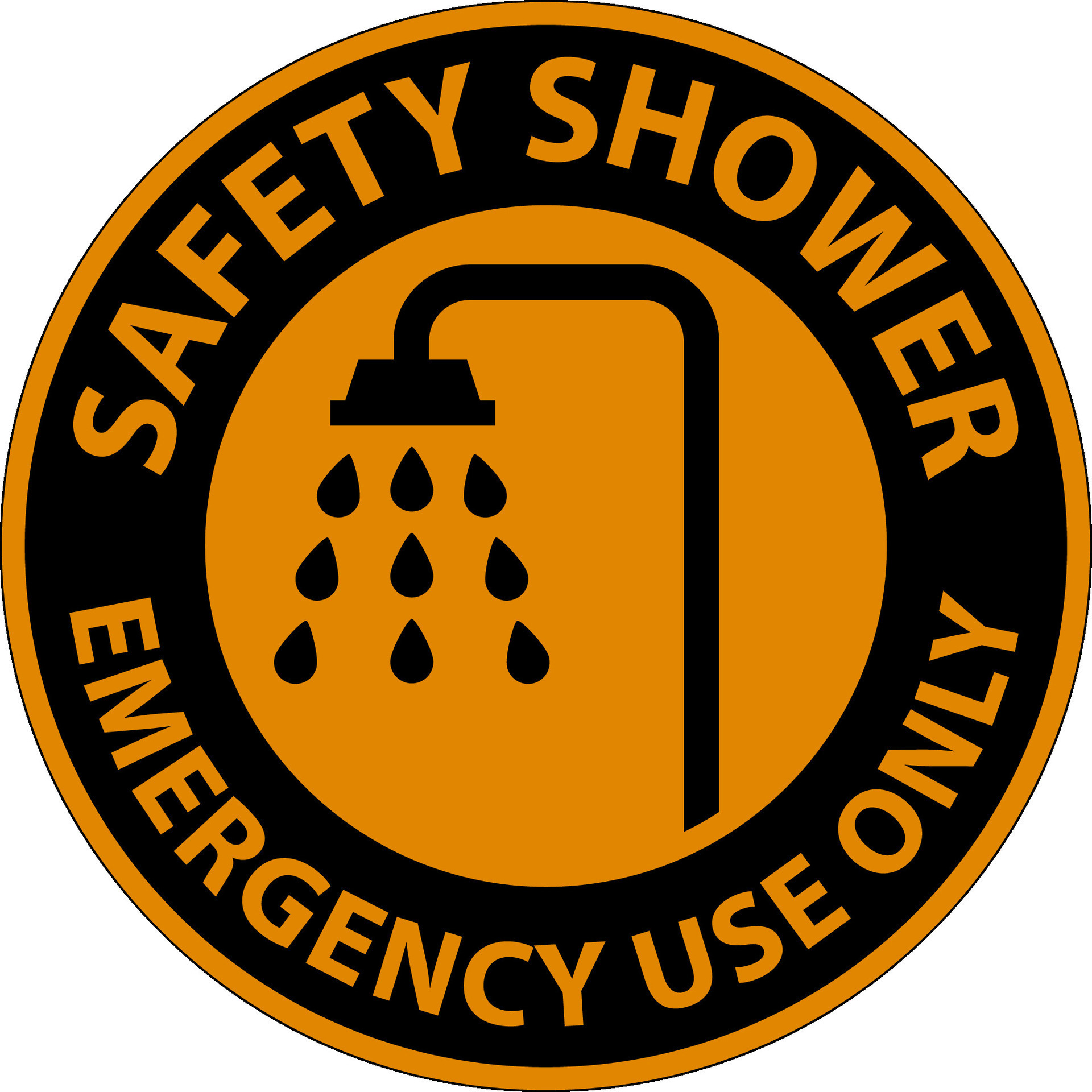 Safety Shower Sign, Safety Shower Emergency Use Only 27618165 Vector