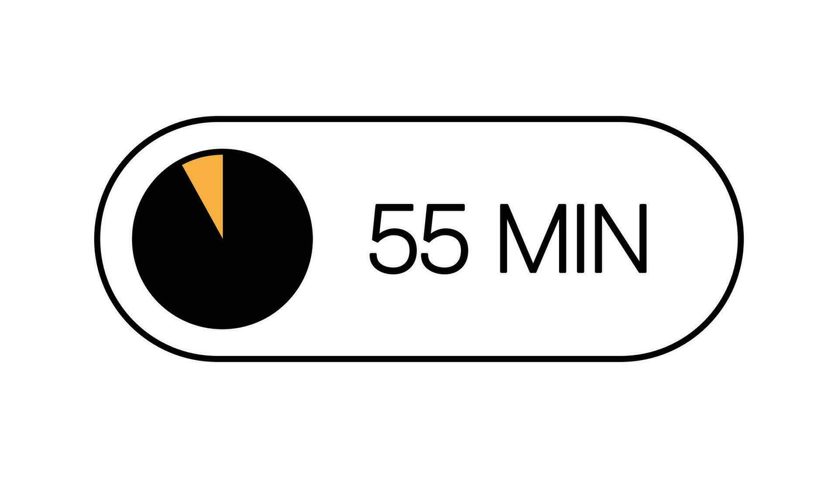 55 Minutes Timer Icon, Modern Minimal Design. Isolated Vector