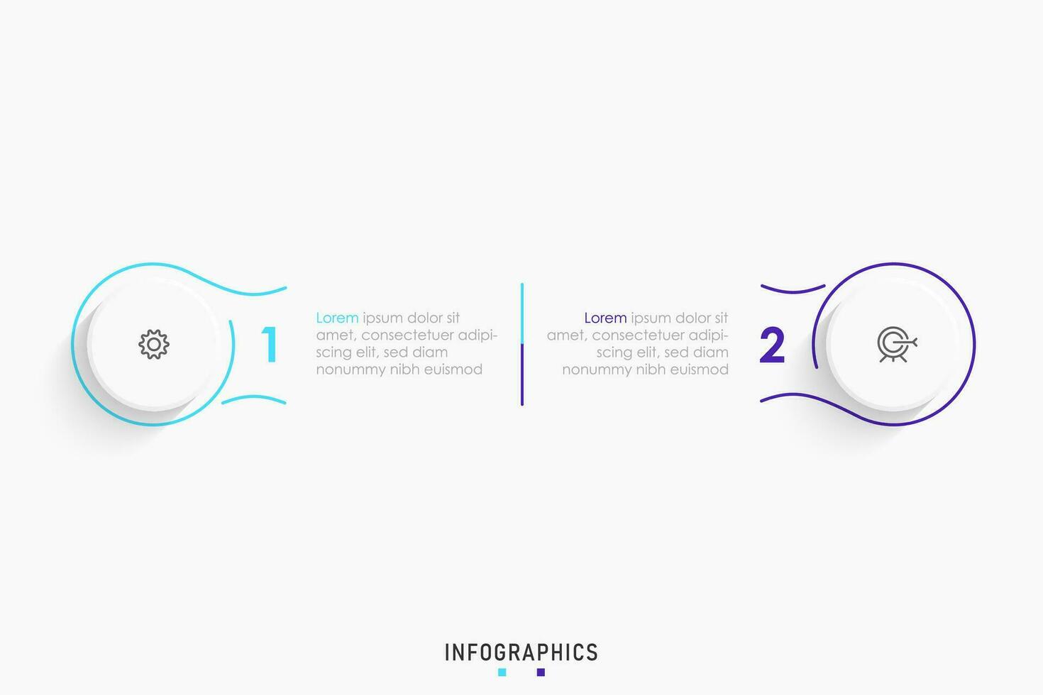 Vector Infographic label design template with icons and 2 options or steps. Can be used for process diagram, presentations, workflow layout, banner, flow chart, info graph.