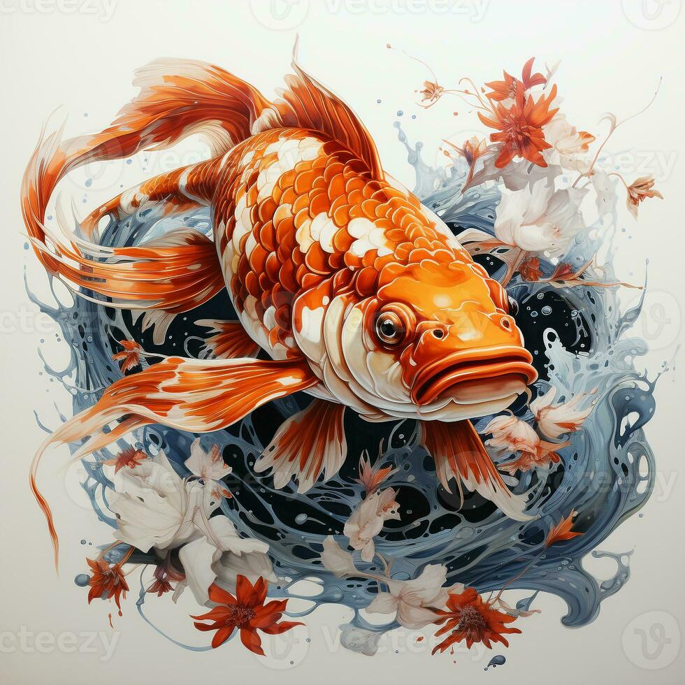 hermosa koi pescado foto