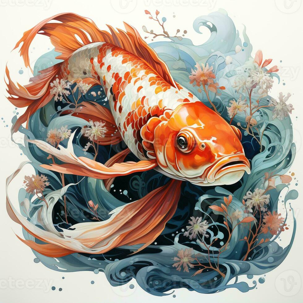 hermosa koi pescado foto