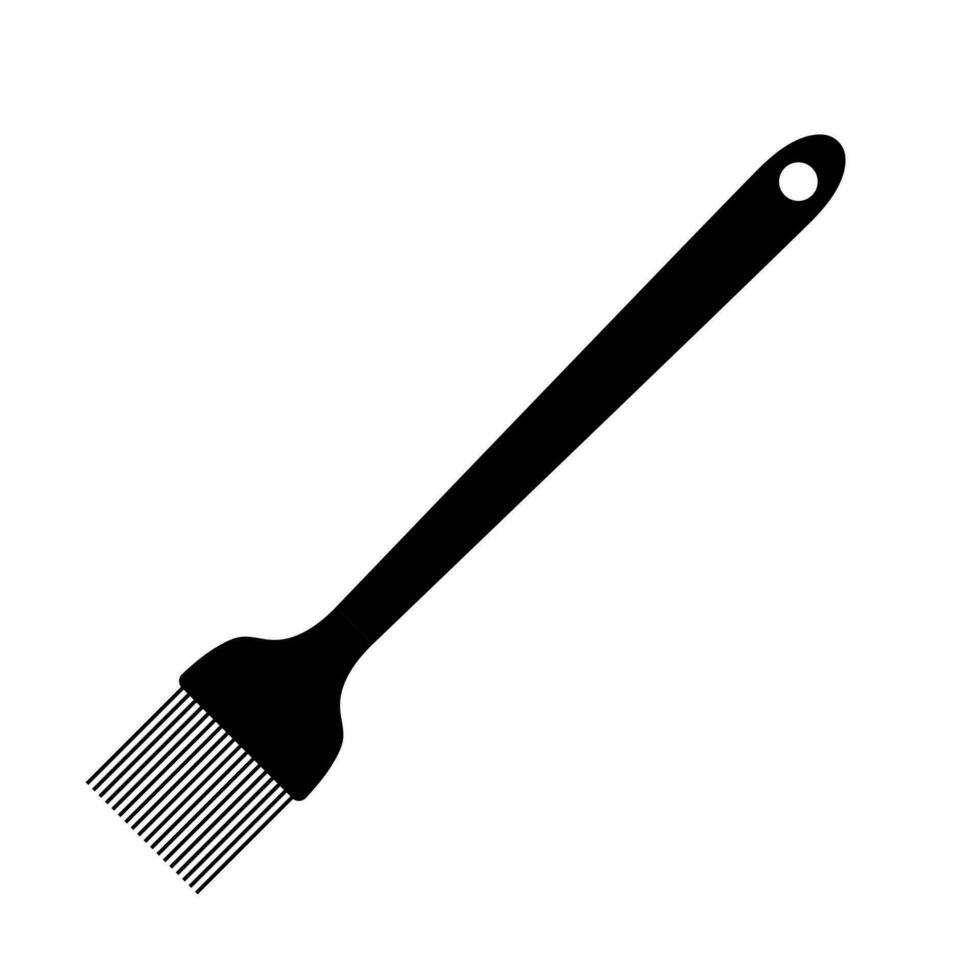 Pastelería cepillo silueta. negro y blanco icono diseño elementos en aislado blanco antecedentes vector