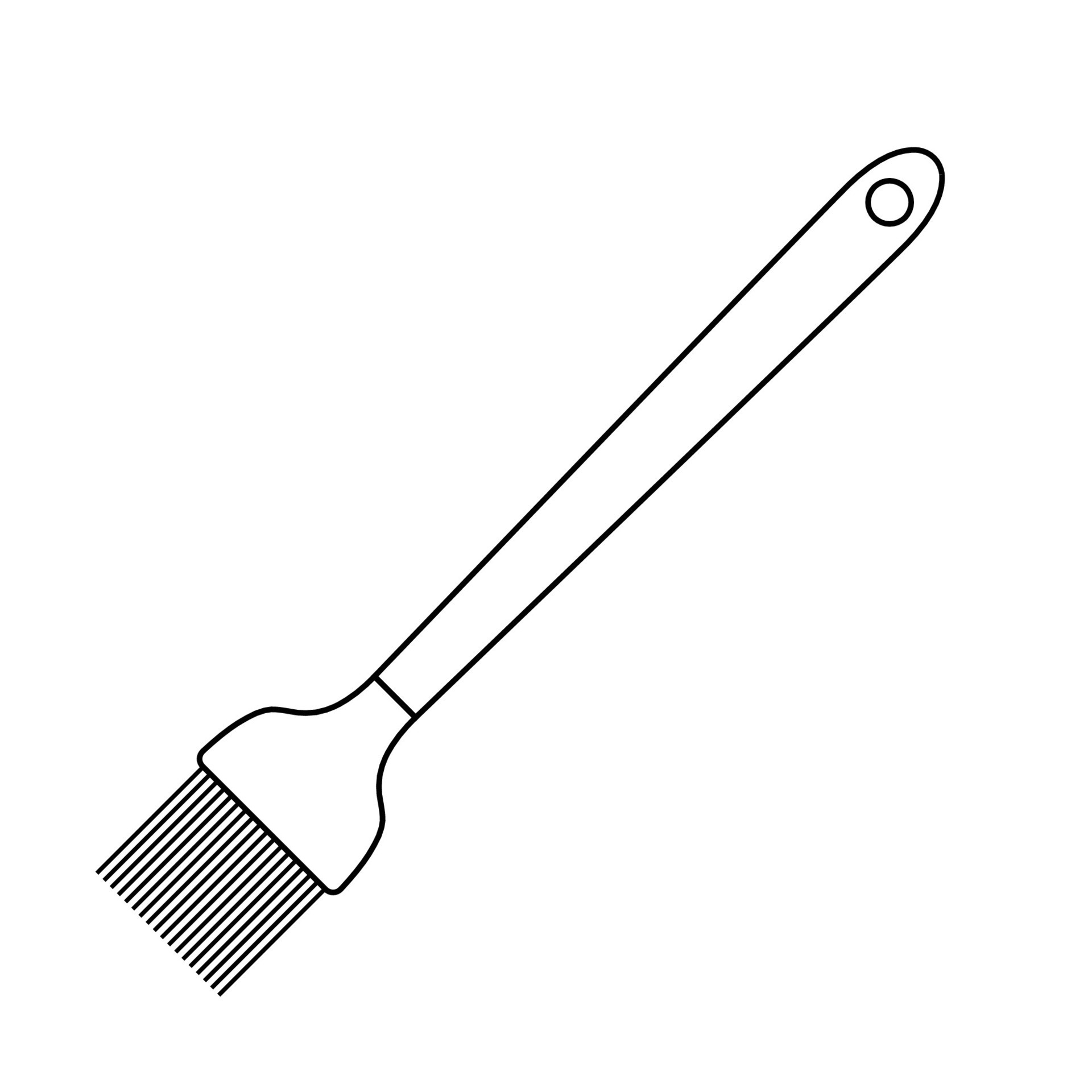 Pastry Brush Outline Icon Illustration on White Background 27618249