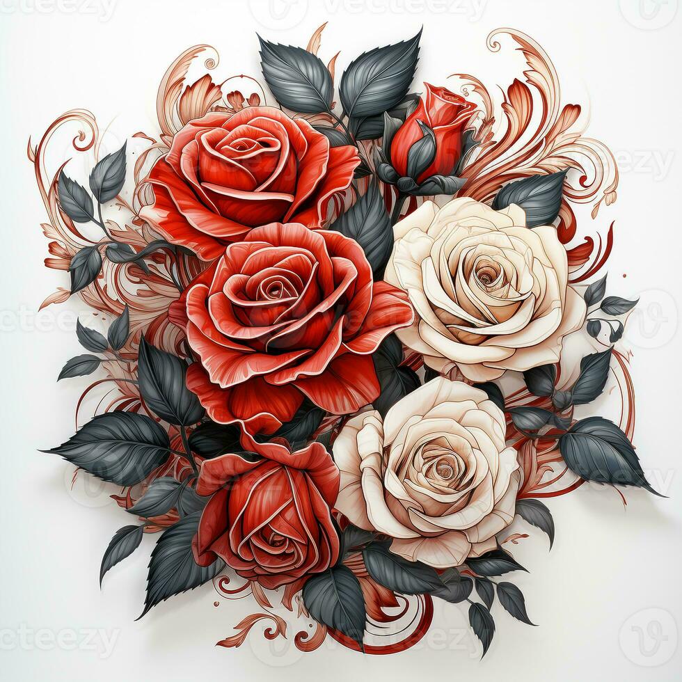 beautiful bouquet of roses photo