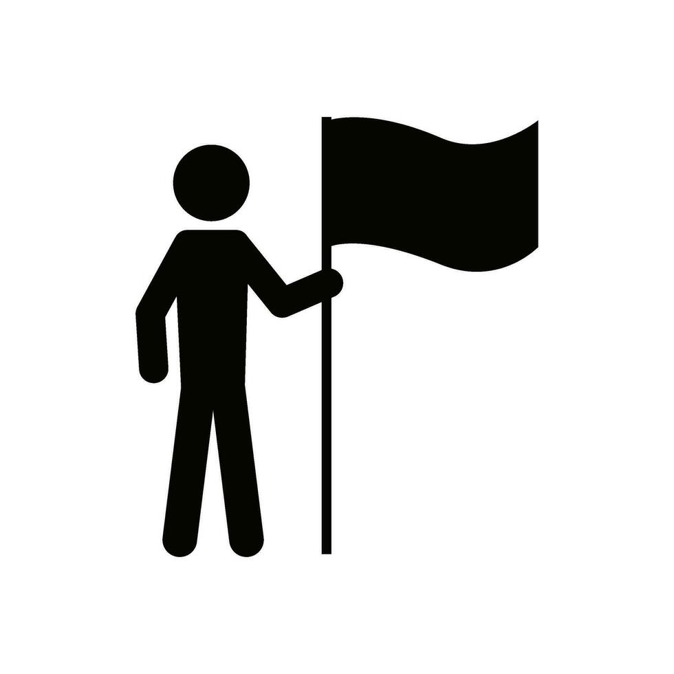 hombre mano bandera icono vector