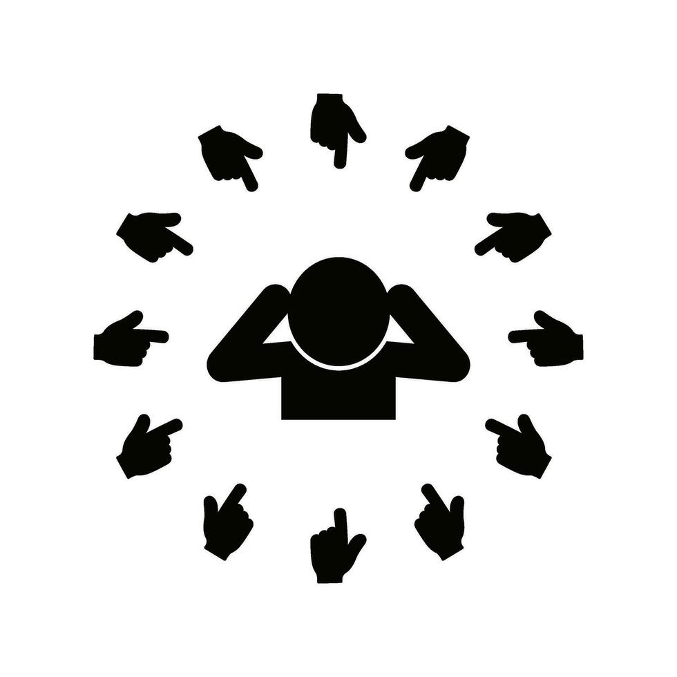 Social bullying flat style icon vector