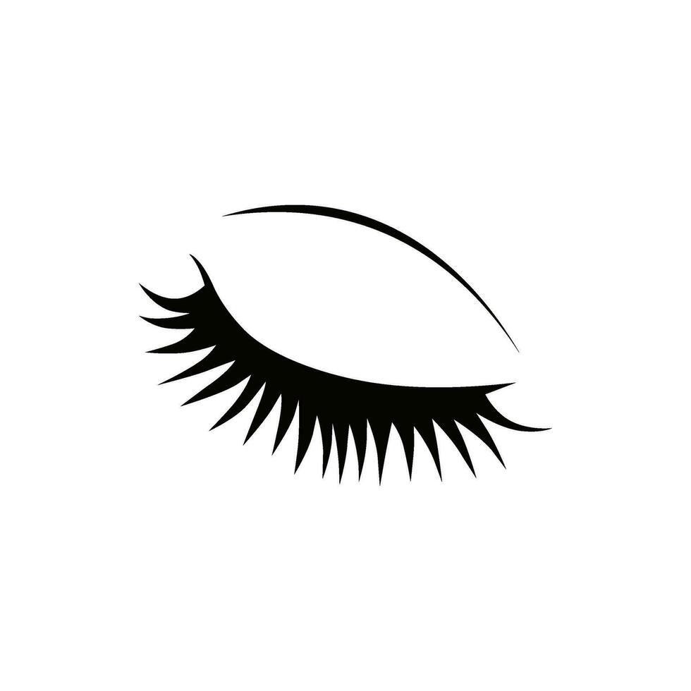 eyelashes flat style vector icon