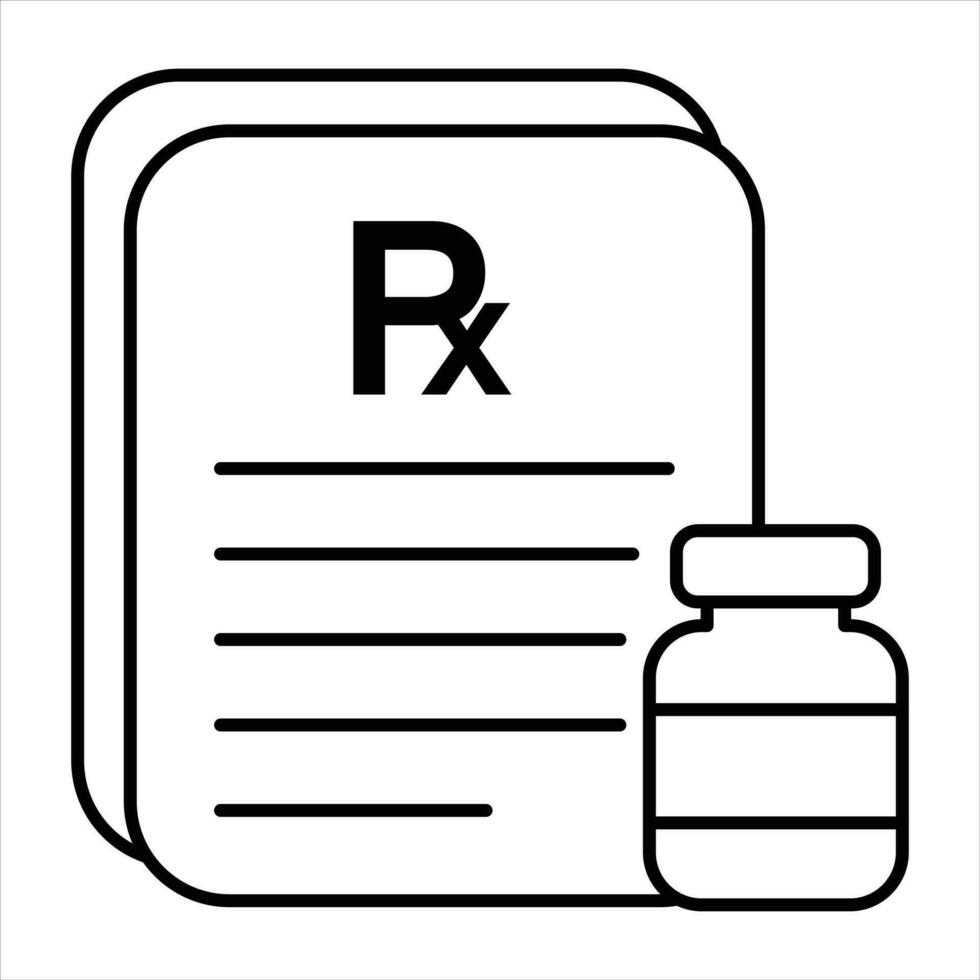 prescription line icon design style vector