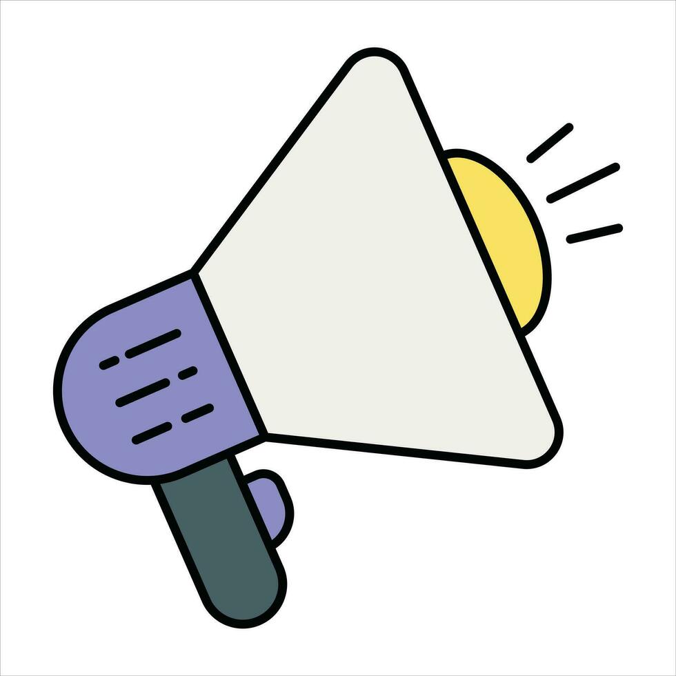 megaphone color outline icon design style vector