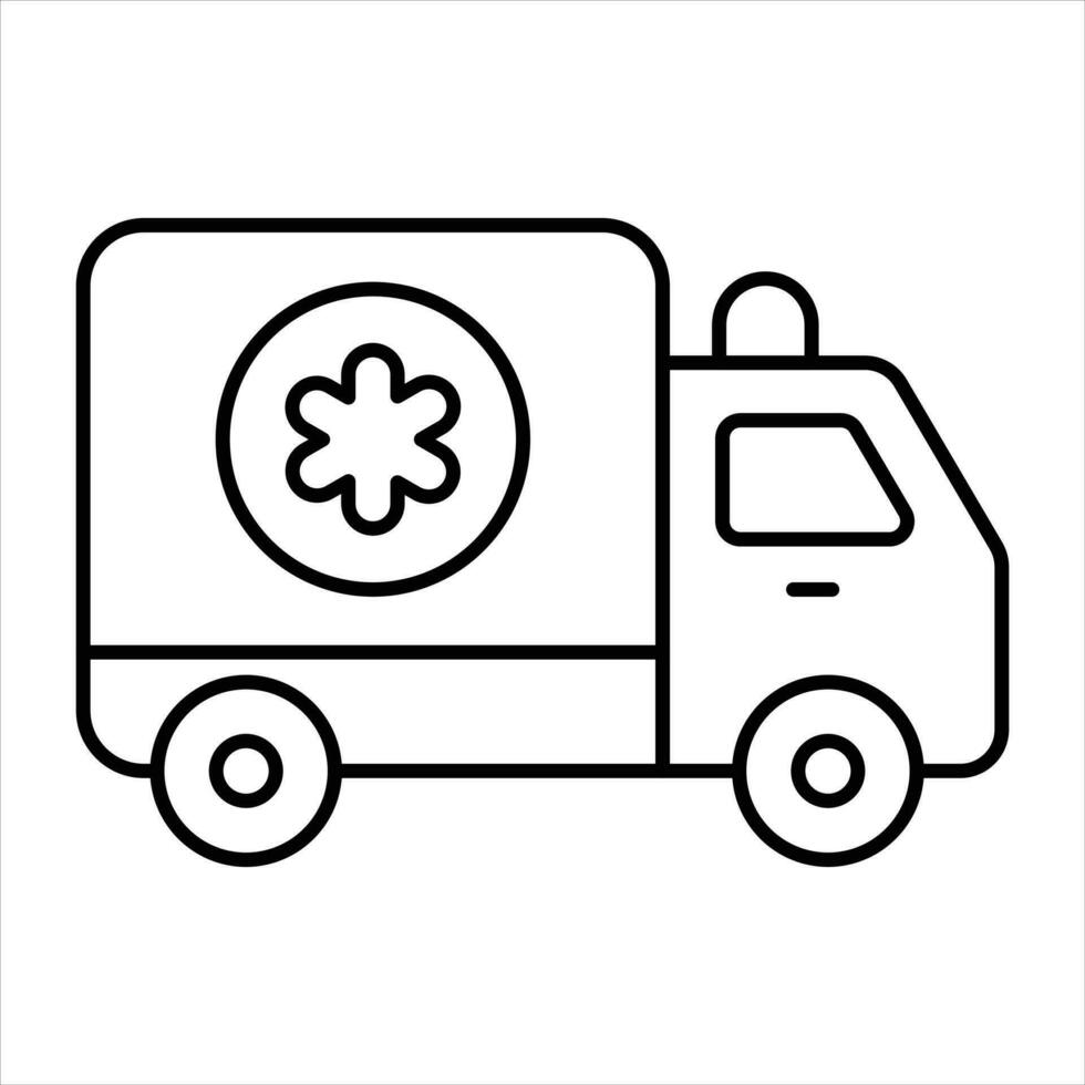 ambulance line icon design style vector