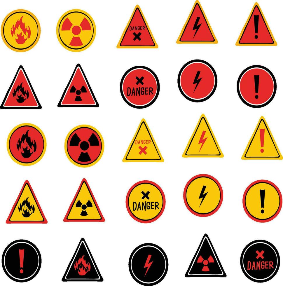 free vector Set of chemical safety alert