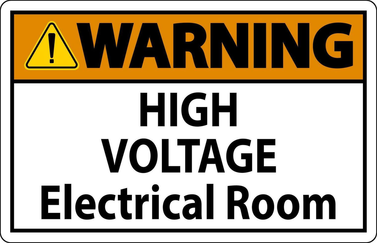 Warning Sign High Voltage - Electrical Room vector