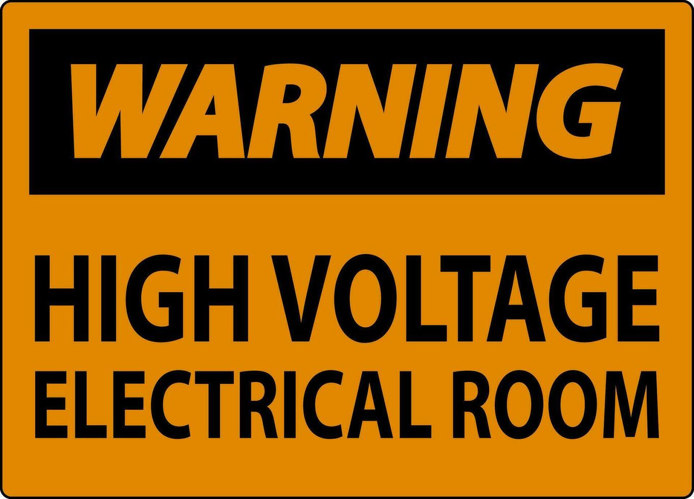 Warning Sign High Voltage - Electrical Room vector