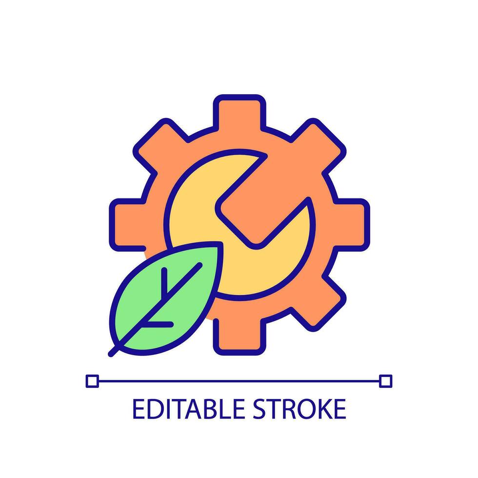 Customizable maintenance icon representing sustainable office, isolated vector, colorful thin line illustration. vector