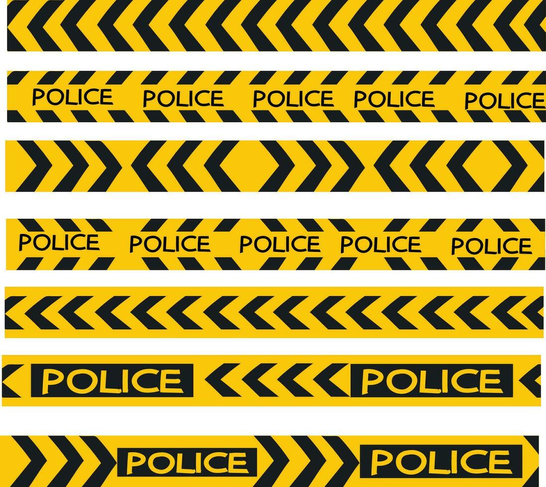 free vector Set of police tape warning alert